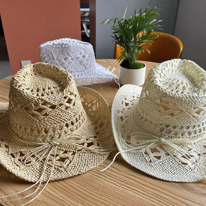 Chapeau de cowboy vintage unisexe à large bord, classique, ajouré et frisé, idéal pour la pêche, l'escalade et les activités de plein air pour hommes et femmes - Product Image 5