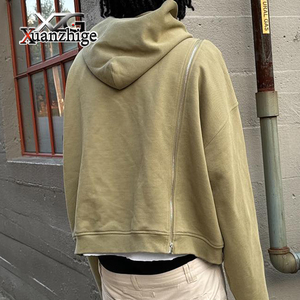 Áo hoodie nam dáng rộng, chất dày, có túi khóa kéo bên hông, thiết kế riêng, kiểu dáng hộp - Product Image 2