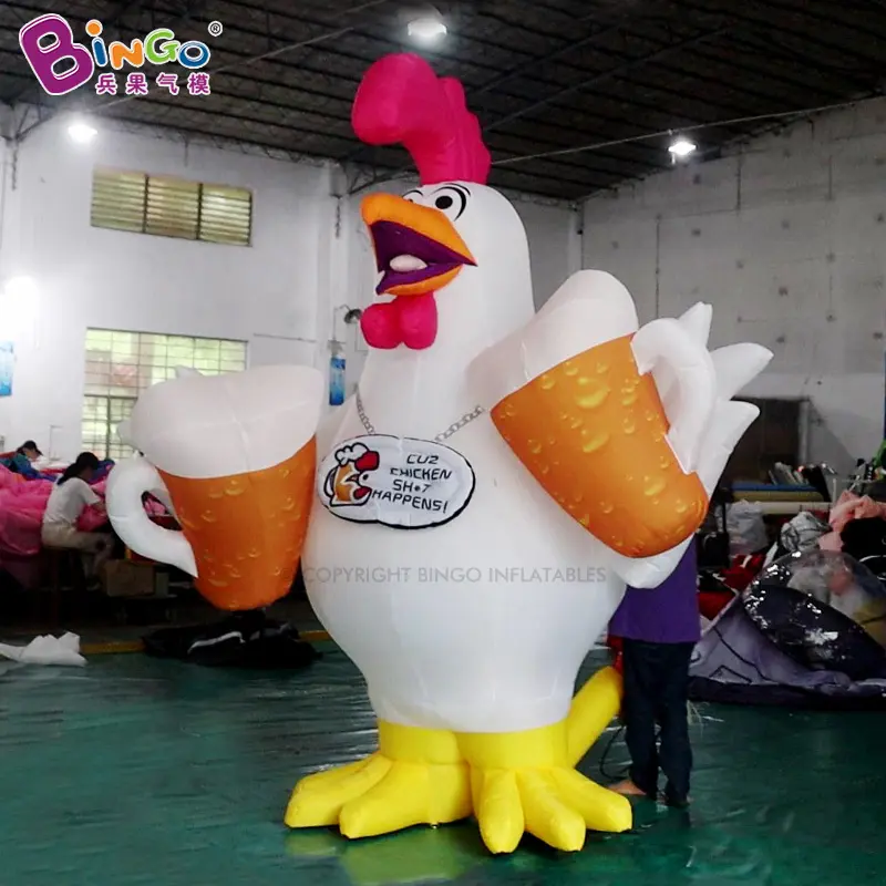 Novo Produto Explosão Gigante Blow Up Beer Frango Brinquedo Para Decoração Exterior Inflável Frango