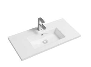 Lavabo de lavabo de cerámica Jetman de lujo moderno blanco negro rectángulo borde fino tocador superior armario individual lavabo de <span class=keywords><strong>baño</strong></span> - Product Image 3