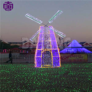 Molinillo de viento con luces LED de Navidad, luces decorativas luminosas para días festivos, IP65, decoraciones para interiores y exteriores, centros comerciales, patios y césped - Product Image 2