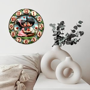 <b>Round</b> Wooden Wall Clock 25x25Cm Modern Minimalist Quartz Movement Home Indoor Decor Clock - Product Image 3