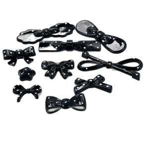Cute Retro Black Polka Dot Bow Hair <b>Clips</b> Plastic Resin DIY Jewelry Accessories For Daily Use - Product Image 5