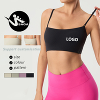 Kameja Yoga Pilates Gym Camisole Bandeau OEM Custom 77% Nylon+23% Spandex, Nyaman, Sensasi Kulit Telanjang, Ramah Kulit, Tali Spaghetti