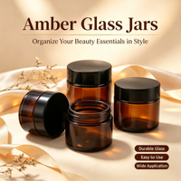 Pots cosmétiques en verre ambré avec couvercle noir, protection UV, récipients vides pour crème visage, pots de stockage hermétiques pour soins de la peau et onguents
