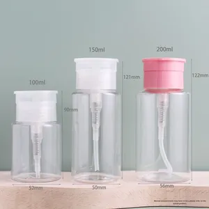 Flacon pompe en plastique 100ml 120ml 150ml 200ml pour dissolvant de vernis à ongles, distributeur de liquide, conteneur vide pour démaquillant de salon - Product Image 6