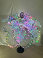 Robe de danse à ouverture de fleur avec jupe pétale LED moderne en couleur Robe grande balançoire pour la danse de salon Costume de robot Blossom Long Design