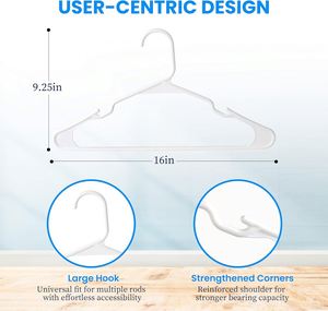 Heavy Duty Accessory <b>Hook</b> Strong Durable Laundry Hanger Space Save Wardrobe Clothing Multifunction Non Slip PP Plastic Bag - Product Image 2