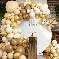 Kit de guirlande d'arche de ballons rétro marron doré 109 pièces, ballons en latex DIY pour la décoration de mariage, anniversaire, baptême, fête de Cummpleanos