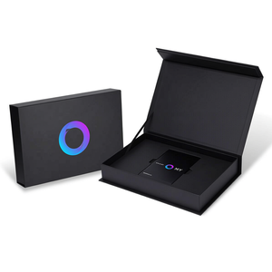 Cartes NFC VIP noires pour la vente au détail et en gros, boîte magnétique personnalisée, emballage de luxe pour cartes de crédit, matériaux recyclés, carton - Product Image 2