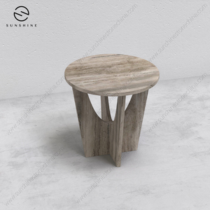 Modern Minimalist Round Marble Top Pedestal End <b>Table</b> for Living Room & <b>Office</b> Furniture RicoGlobal TA-2039A-SITR - Product Image 3