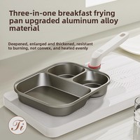 Poêle carrée 3-en-1 de marque [Nom de la marque], en alliage d'aluminium antiadhésive avec couvercle en verre trempé pour la cuisson des œufs et des burgers