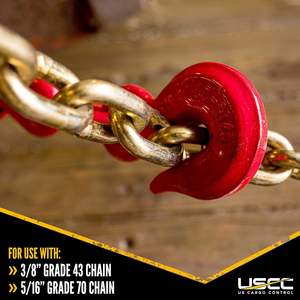 5/16 raccoglitore di carico a leva "-3/8" con 2 ganci di presa legano i carichi pesanti al camion o al rimorchio a pianale che traina il carico rosso - Product Image 5