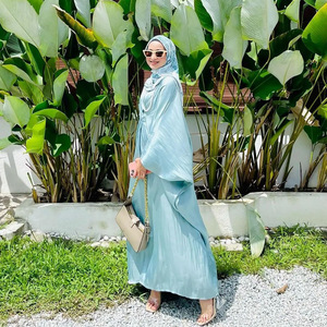Robe longue à manches chauve-souris pour femmes vêtements musulmans indonésiens malais Moyen-Orient Robe pour femmes Abaya Robe musulmane - Product Image 2