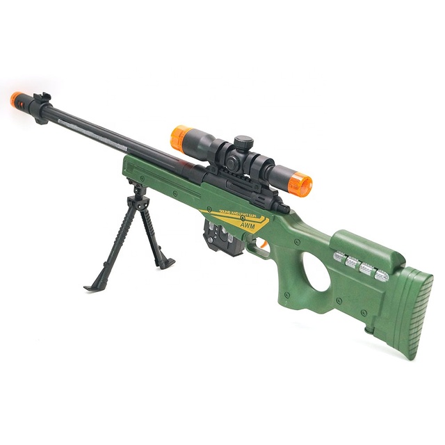 Shooting Game Electric Gun With Music and Light 75CM AWM Toy B/O Sniper Rifle