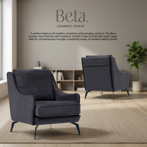 Fauteuil d'appoint moderne en tissu de coton rembourré avec coussin moelleux et pieds en métal pour hôtel et salon - Product Image 3