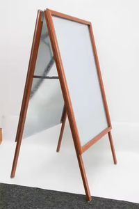 Grainy 32MM Poster Stand Aluminio Madera Color <span class=keywords><strong>Pavimento</strong></span> Signo A-board Indoor Display Sign - Product Image 3