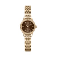 Petite montre-bracelet vintage pour femme, boîtier cannelé, cadran soleil, bracelet Jubilé en acier inoxydable, mouvement à quartz