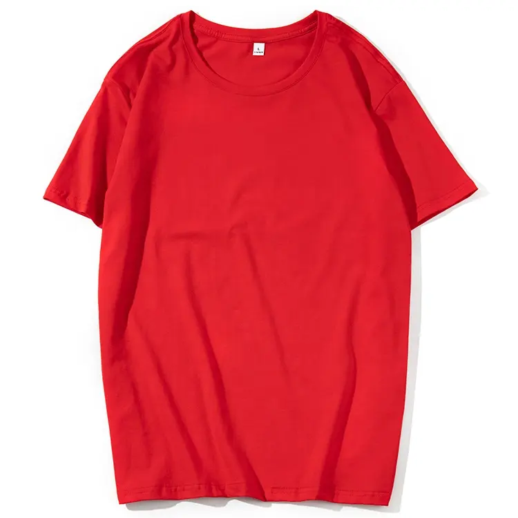 T-shirt personnalisé Rouge 100% Chemise en coton Design Styles T-shirt <span class=keywords><strong>Unisexe</strong></span> De Qualité Supérieure avec Logo Oem En Gros Plaine T Chemises