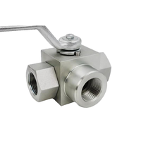 Válvula de Bola de Tres Vías de Acero Inoxidable SS304 de Operación Manual, Rosca Hembra NPT Tipo T, DN80 3/4 Pulgadas, Base OEM, Mediana