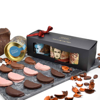 Cadeau de luxe Boîte unique en papier à chocolat Design Logo Boîte cadeau de Noël au chocolat avec ruban