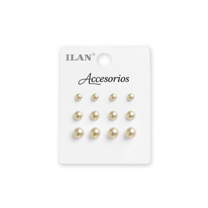 Orecchini a perla ILAN 5mm 6mm 8mm beige a lobo per donna, accessori gioiello - Product Image 1