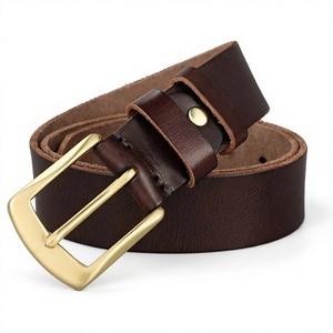 Ceintures vintage de luxe pour hommes BS INTERNATIONAL, en cuir de vachette, avec boucle en acier, imperméables, écologiques, haute résistance, 3,8 cm - Product Image 2