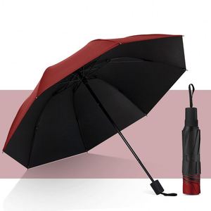 Parapluie promotionnel pas cher, résistant au soleil et à la pluie, 21 pouces, 8 baleines, manche en plastique, pliable en 3 sections, coupe-vent, compact, léger, pour voyage - Product Image 5