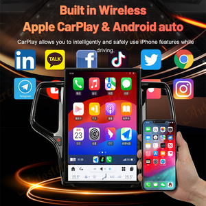 Aotsr Xe Màn Hình thẳng đứng đài phát thanh xe cho Jeep Grand Cherokee 2010-2013 GPS Carplay <span class=keywords><strong>Android</strong></span> xe đa phương tiện Video Player đài phát thanh - Product Image 5