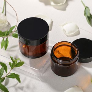 Wholesale Cosmetic Packaging 3oz-16oz Matte Amber PET <b>Plastic</b> Cosmetic Cream <b>Jars</b> Custom Color Lotion Storage White/Black Screw - Product Image 3