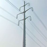 Tour de transmission monopôle polygonale galvanisée à chaud, pylon en acier octogonal conique pour ligne électrique aérienne
