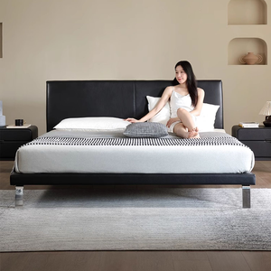 YSS Design moderno King Size <span class=keywords><strong>letto</strong></span> <span class=keywords><strong>matrimoniale</strong></span> morbido imbottito testiera semplice in legno <span class=keywords><strong>matrimoniale</strong></span> modelli fantasia struttura in legno massiccio per adulti - Product Image 4