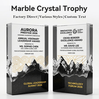 Trophée en cristal de marbre noir personnalisé, plaque ronde gravée, récompense pour l'excellence en matière de partenariat d'entreprise