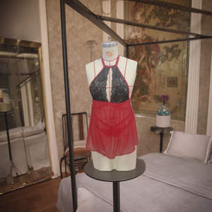 Lingerie Sexy pour femmes noires tissée <span class=keywords><strong>nuisette</strong></span> transparente avec décoration en dentelle body Shapewear pour gros seins - Product Image 2