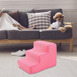 Passi equilibrati per animali domestici antiscivolo per cani e gatti di piccola taglia letto alto 3 gradini/divano rosa forniture per animali piccoli - Product Image 5
