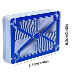 Cartes en plastique imperméables bleu roi PVC, jeu de cartes de mahjong, coffret cadeau, voyages, soirées, divertissement - Product Image 4