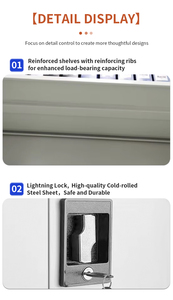 Tủ hồ sơ kim loại thép với kệ có thể điều chỉnh và Tủ hồ sơ khóa sét an toàn để lưu trữ tài liệu văn phòng - Product Image 6