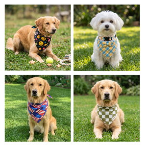 Pañuelos Refrescantes y Transpirables de Algodón Ajustables para Perros Pequeños y Medianos, Accesorios para Mascotas para Paseos al Aire Libre en Verano - Product Image 1