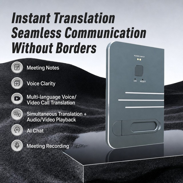 T2S Smart Translator for Travel Business Study With Voice Photo Recording Meeting Notes Remote Translation and BT