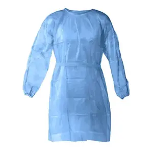 Tek izolasyon elbisesi PP/PPE/SMS sigara dokuma Batas Quirurgicas desechmedical tıbbi cerrahi elbisesi