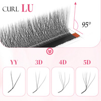 Extensions de cils en forme de W, effet tissé 3D 4D 5D, volume intense, faux cils noir mat, cils trèfle