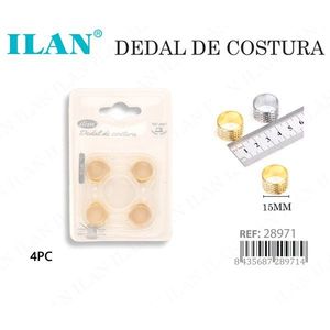 Ilan - Dedales de Costura de 15 mm, 4 Piezas, Chapados en Oro, para Trabajos de Aguja - Product Image 3