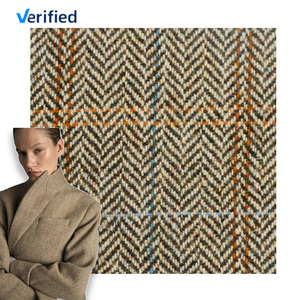 Sang Trọng Và Cổ Điển 100% W Merino Len Lớp Phủ Vải Xương cá Cho Phụ Nữ Của Áo Khoác Hàng May Mặc Mùa Đông - Product Image 1