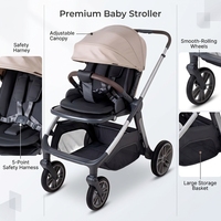 Poussette 2 en 1 Ningbo Youbei pratique, pliable, légère, noire et personnalisable pour trotteur bébé