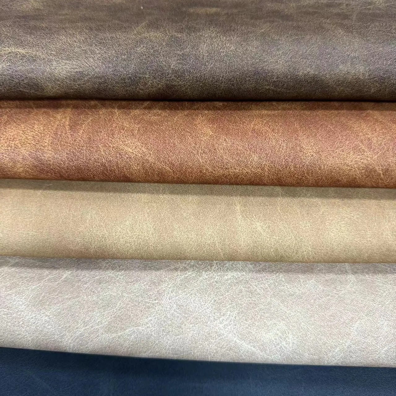 1.0mm thickness PVC retro style leather suede bottom artificial leather fabric PVC for furniture sofa car soft and smooth feel