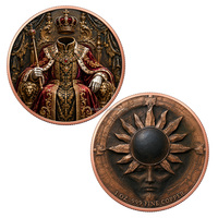 Pièces de monnaie en cuivre pur .999 de 1 oz en gros, pièce souvenir avec motif artistique imprimé en couleur, médaille pour cadeau