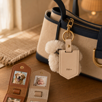 Porte-clés photo créatif en cuir, breloques pendentifs en PVC pour sac à main, porte-clés photo DIY, cadeaux souvenirs