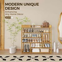 Armoire à chaussures en bambou robuste, rangement à chaussures durable, étagère à chaussures multifonctionnelle avec boîte de rangement pour l'entrée de la porte d'entrée