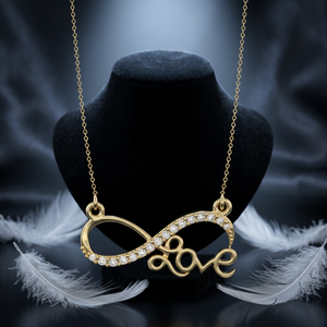Pendentif infini en argent 925 avec diamant de laboratoire et calligraphie arabe, bijoux fins personnalisés, breloque sur mesure, certifié IGI, cadeau idéal pour les fêtes - Product Image 1