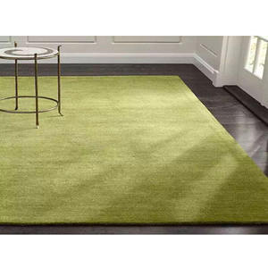 Luxury Velvet-Touch Green Wool Rug | Non-Shedding High-Traffic Villa Carpet - Product Image 4